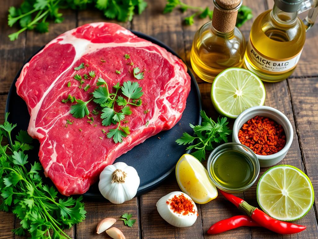 Ingredientes para Fraldinha Assada e Molho Chimichurri