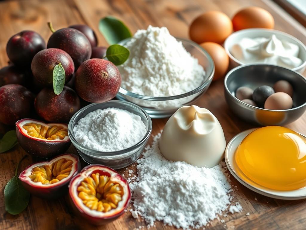 Ingredientes para mousse de maracujá