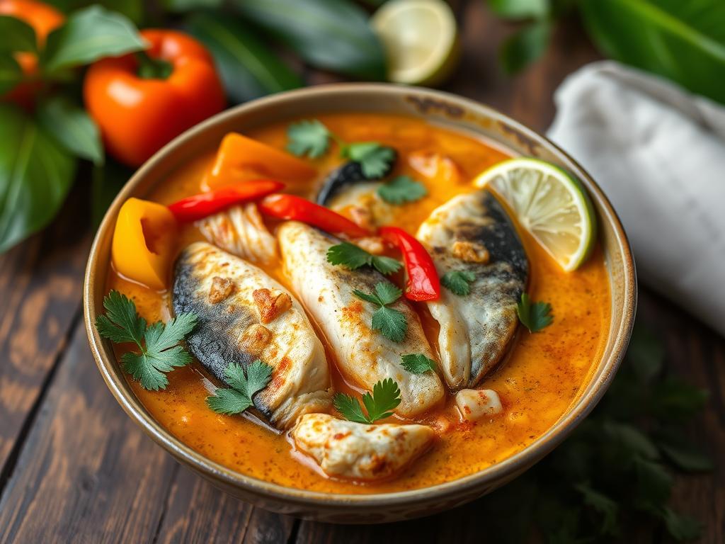 Moqueca de Peixe com Dendê e Pimentões