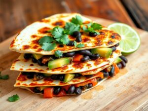 Quesadilla Vegana de Feijão Preto e Abacate