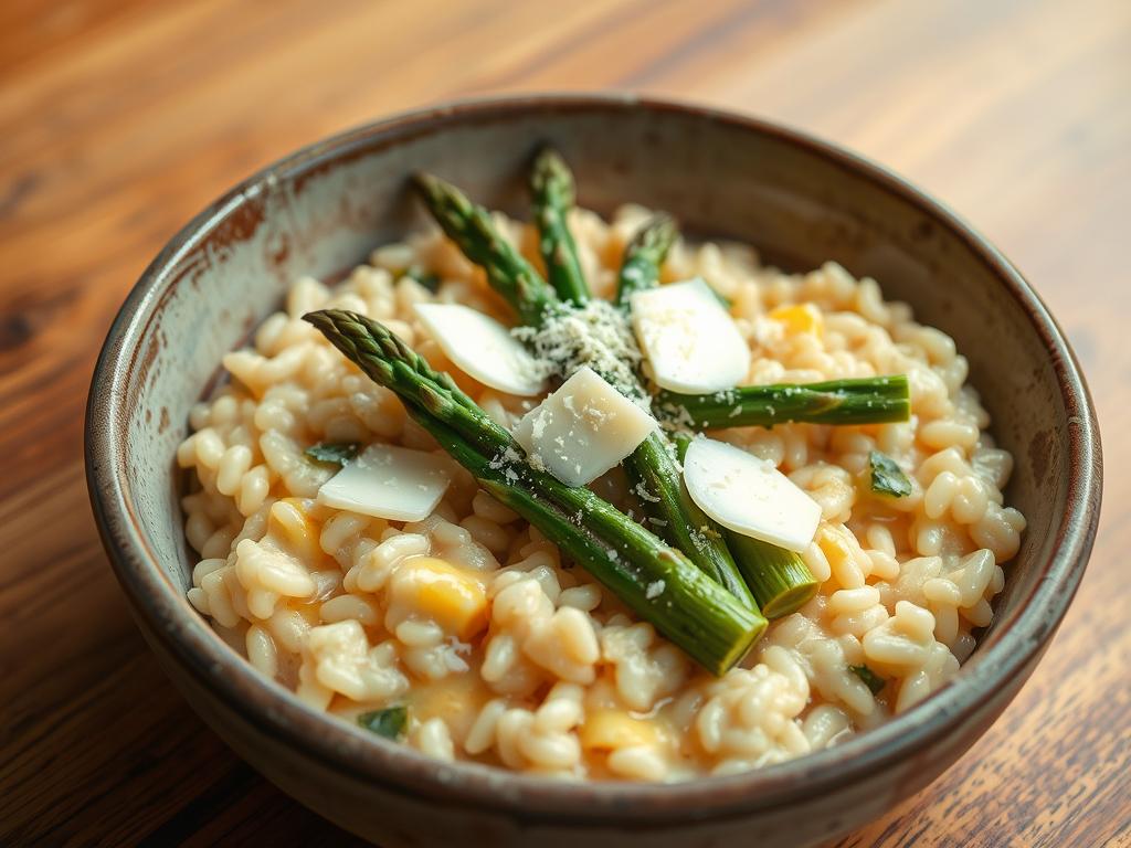 Risoto de Aspargos com Queijo Brie