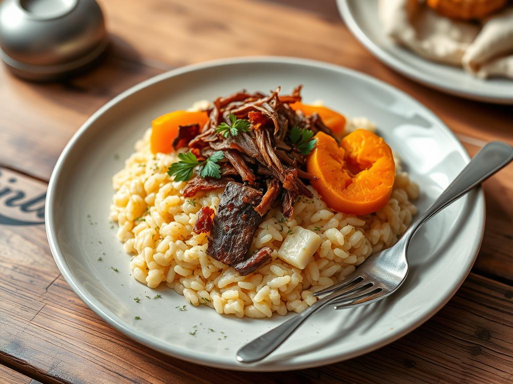 Risoto de Carne Seca com Abóbora