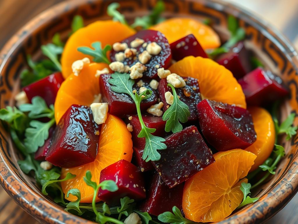 Salada Colorida de Beterraba com Laranja e Rúcula