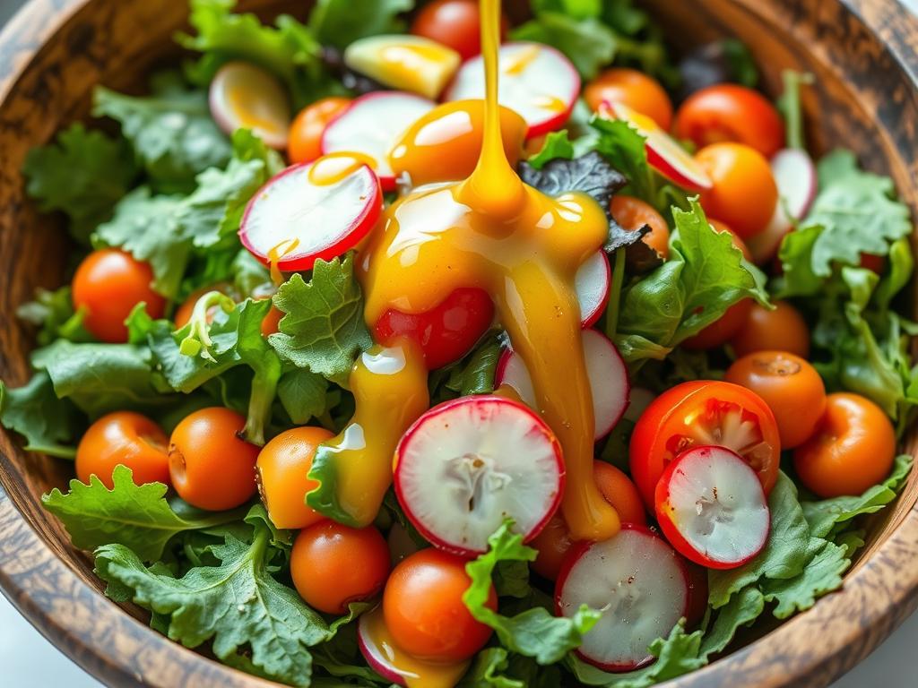 Salada Verde com Molho de Mostarda e Mel