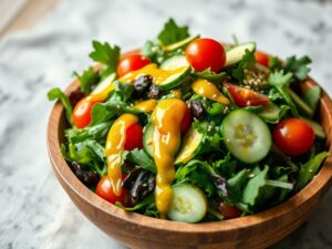 Salada Verde com Molho de Mostarda e Mel