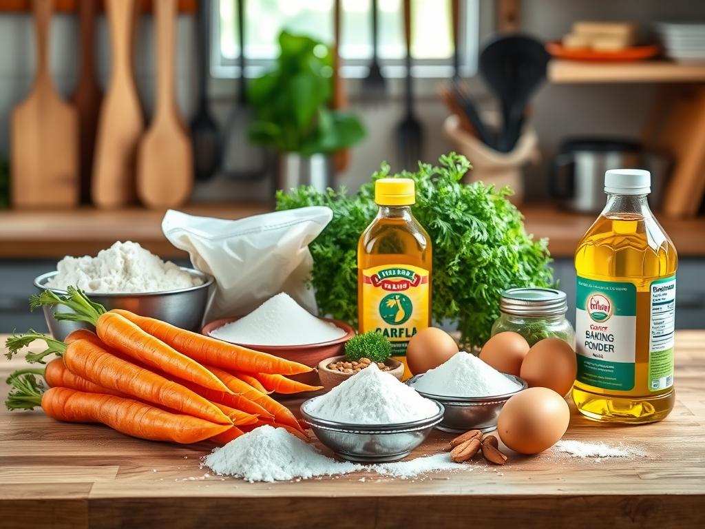 ingredientes para massa de bolo de cenoura