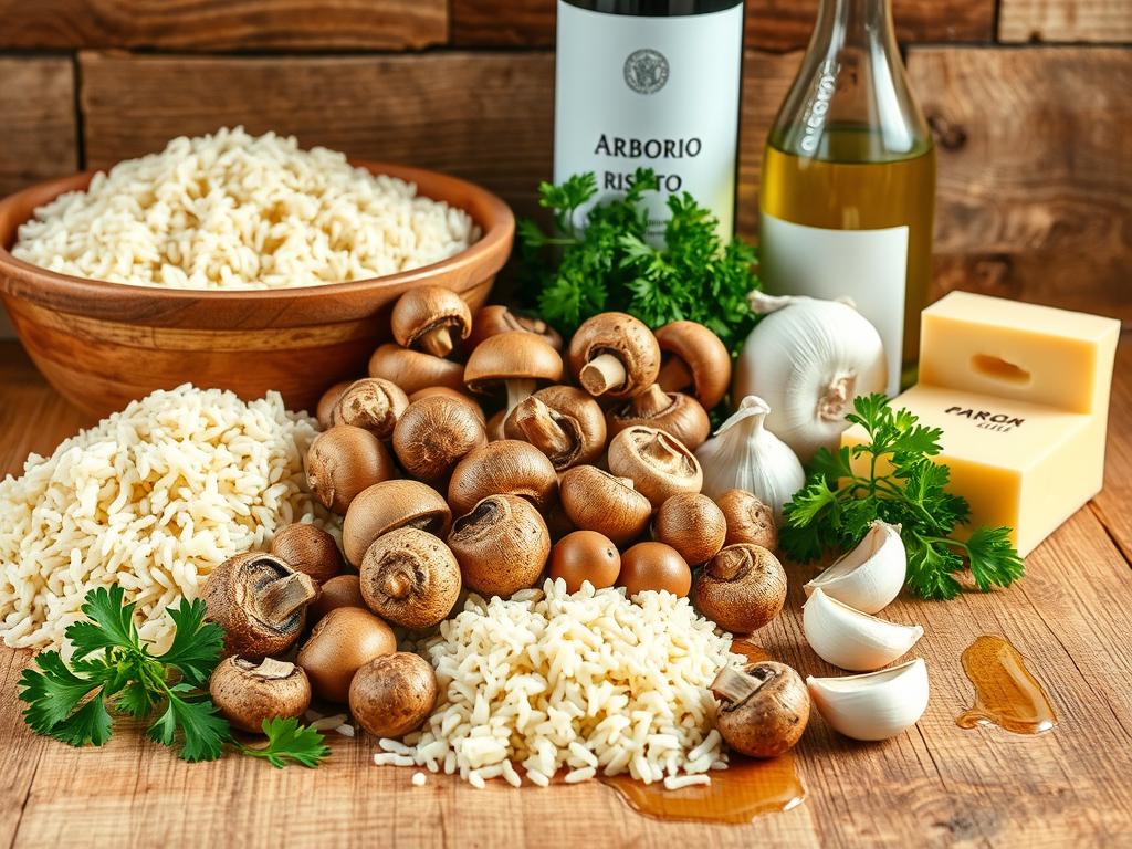 ingredientes para risoto de funghi