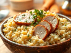 risoto de peito de peru